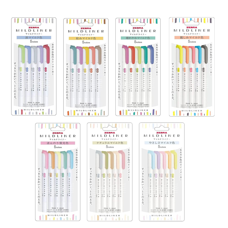Zebra Pen Mildliner - Zebra Mildliner 형광펜 파스텔 풀 세트
