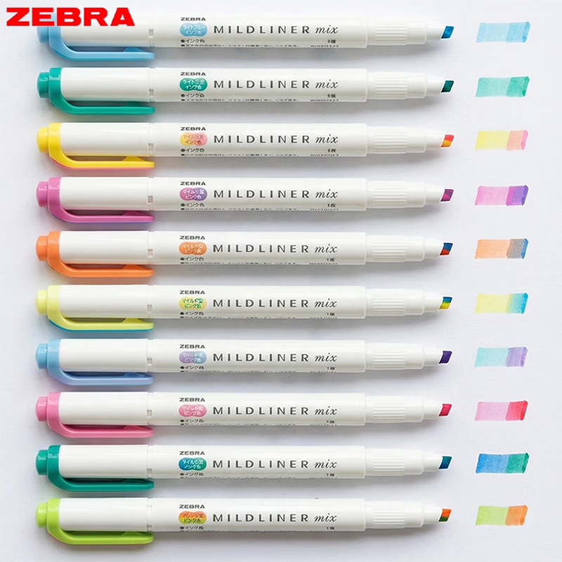 Zebra Pen Mildliner - Zebra WKS23 Mildliner 형광펜 혼합 2색
