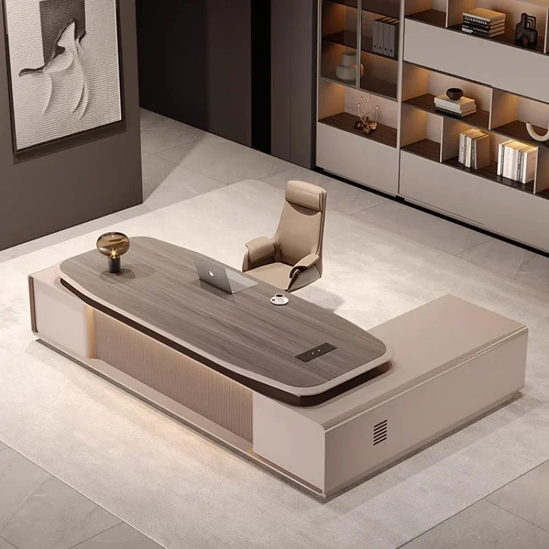 Office Furniture Rental - 현대적인 고급 조명이 있는 사장 책상,