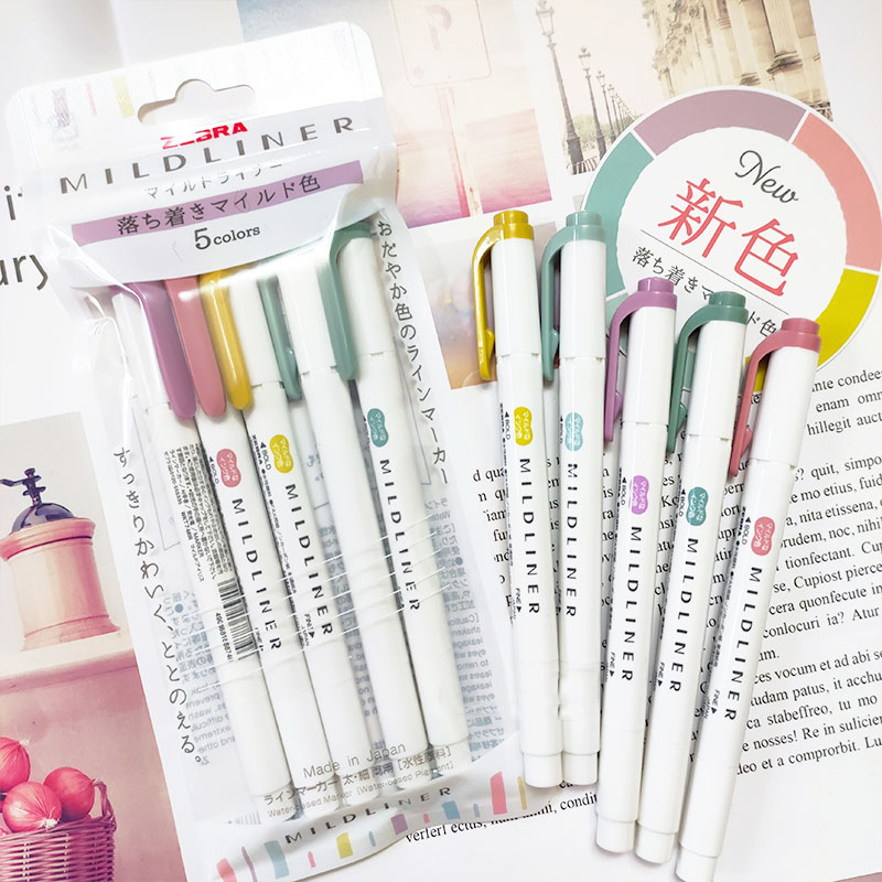 Zebra Pen Mildliner - 새로운 얼룩말 마일드 라이너 형광펜 마커,