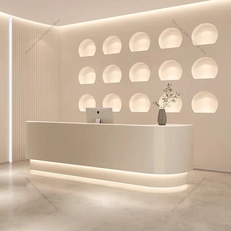 Office Furniture Center - 크림 스타일 북유럽 리셉션 데스크 독창성