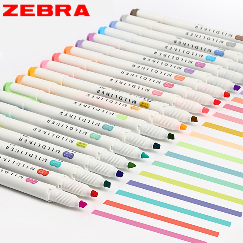 Zebra Pen Mildliner - 넓고 미세한 이중 팁이 포함된 Zebra