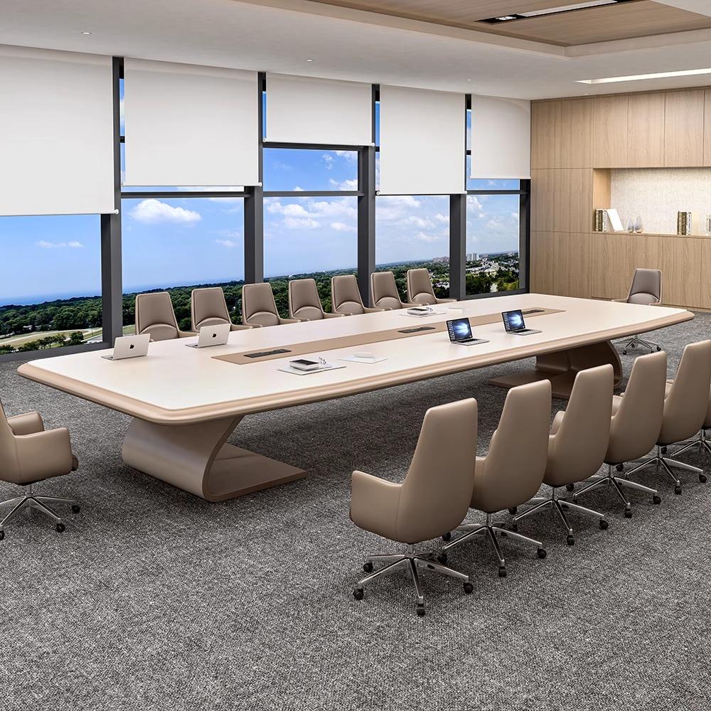 Office Furniture Luxury - 회의 테이블, 케이블 박스가 있는 새로운