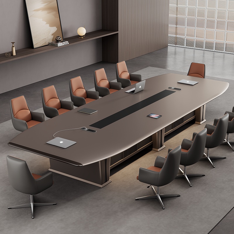 Office Furniture Luxury - 고급 모던 원목 회의 테이블 세트