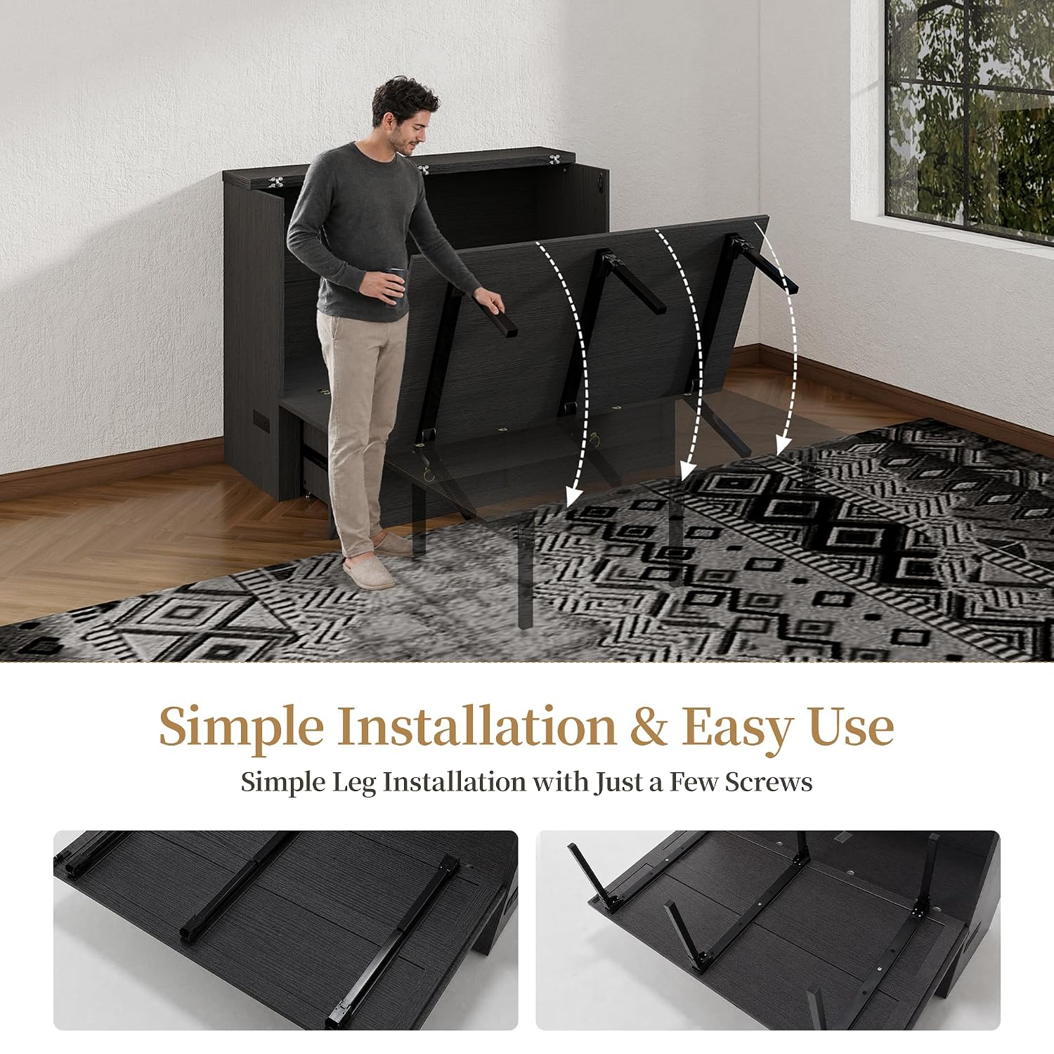 머피 침대 수납 서랍 LED 조명, 캐비닛 침대 충전  - Office Furniture For Small Spaces 리뷰 및 가격