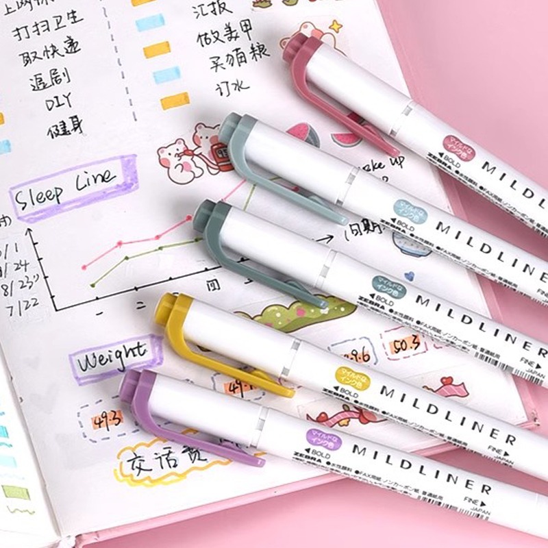 제브라 마일드라이너 형광펜, 더블팁 파스텔 색상, 드로 - Zebra Pen Mildliner 리뷰 및 가격