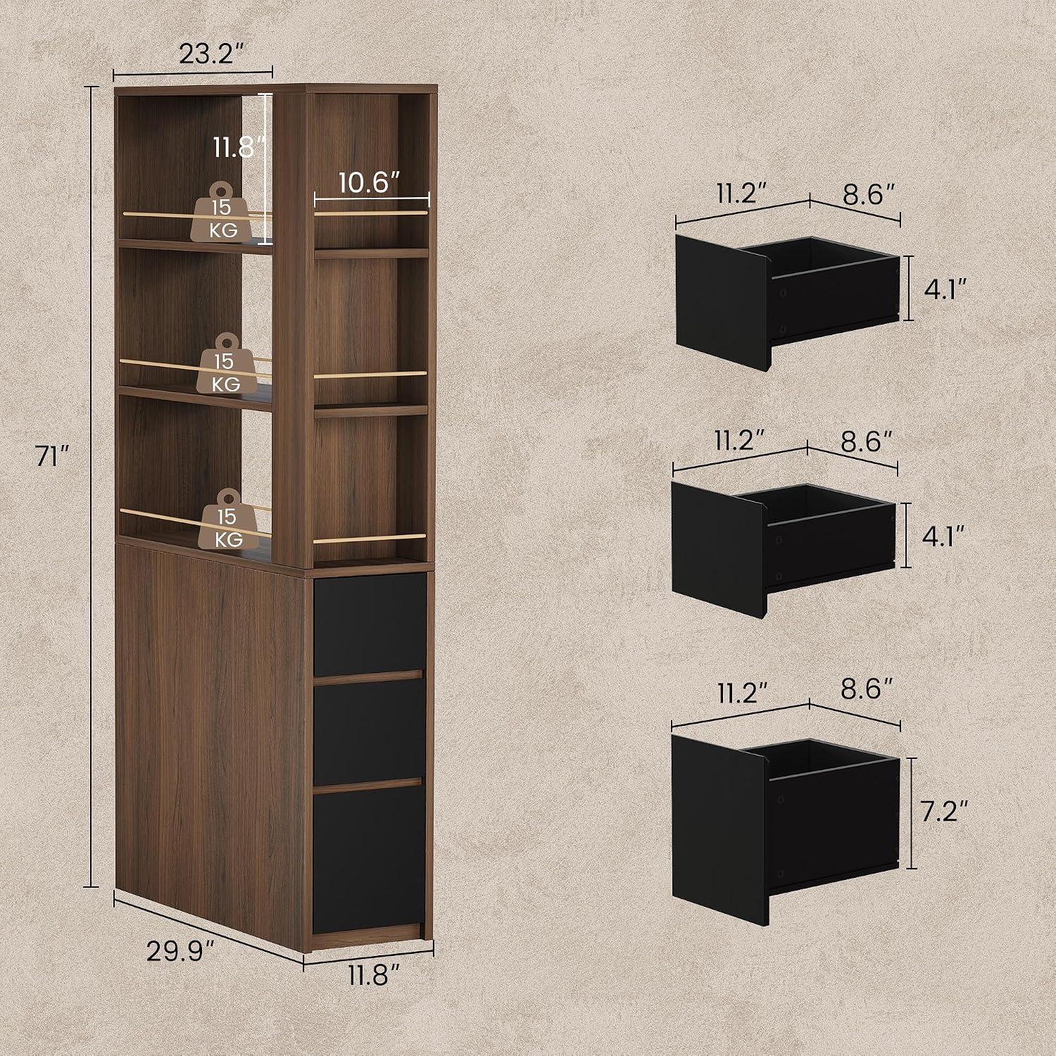 71인치 코너 책장, 3단 서랍 포함, 좁은 공간의 거 - Office Furniture For Small Spaces 리뷰 및 가격
