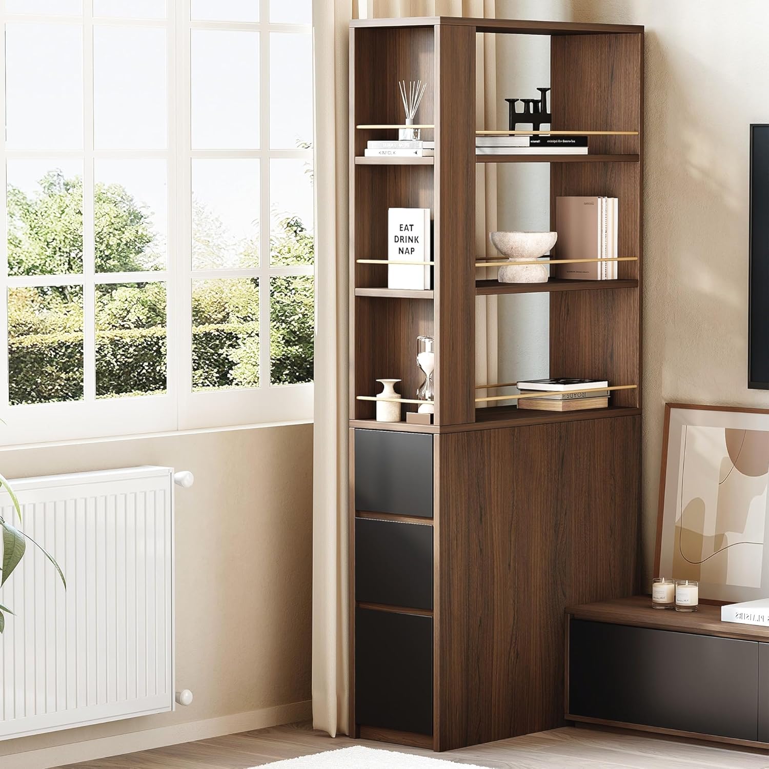 71인치 코너 책장, 3단 서랍 포함, 좁은 공간의 거 - Office Furniture For Small Spaces 리뷰 및 가격