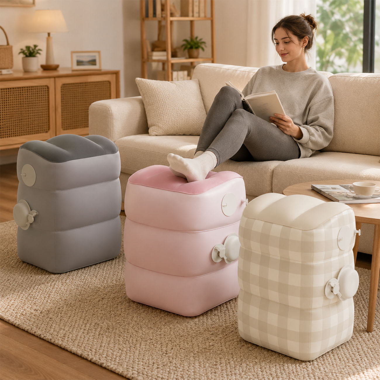 비행기 여행용 1PC 에어 주입식 발 받침대 - 장거리 - Office Footrest Cushion 리뷰 및 가격
