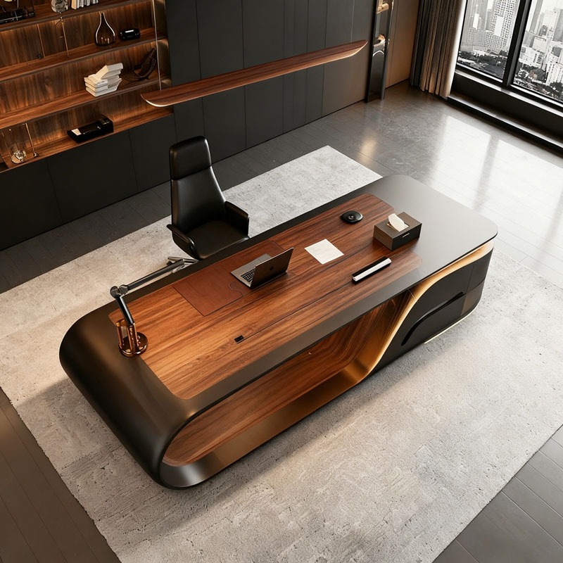고급 모던 L자형 임원용 책상 갈색 원목 사무용 가구  - Office Furniture Manufacturers 리뷰 및 가격