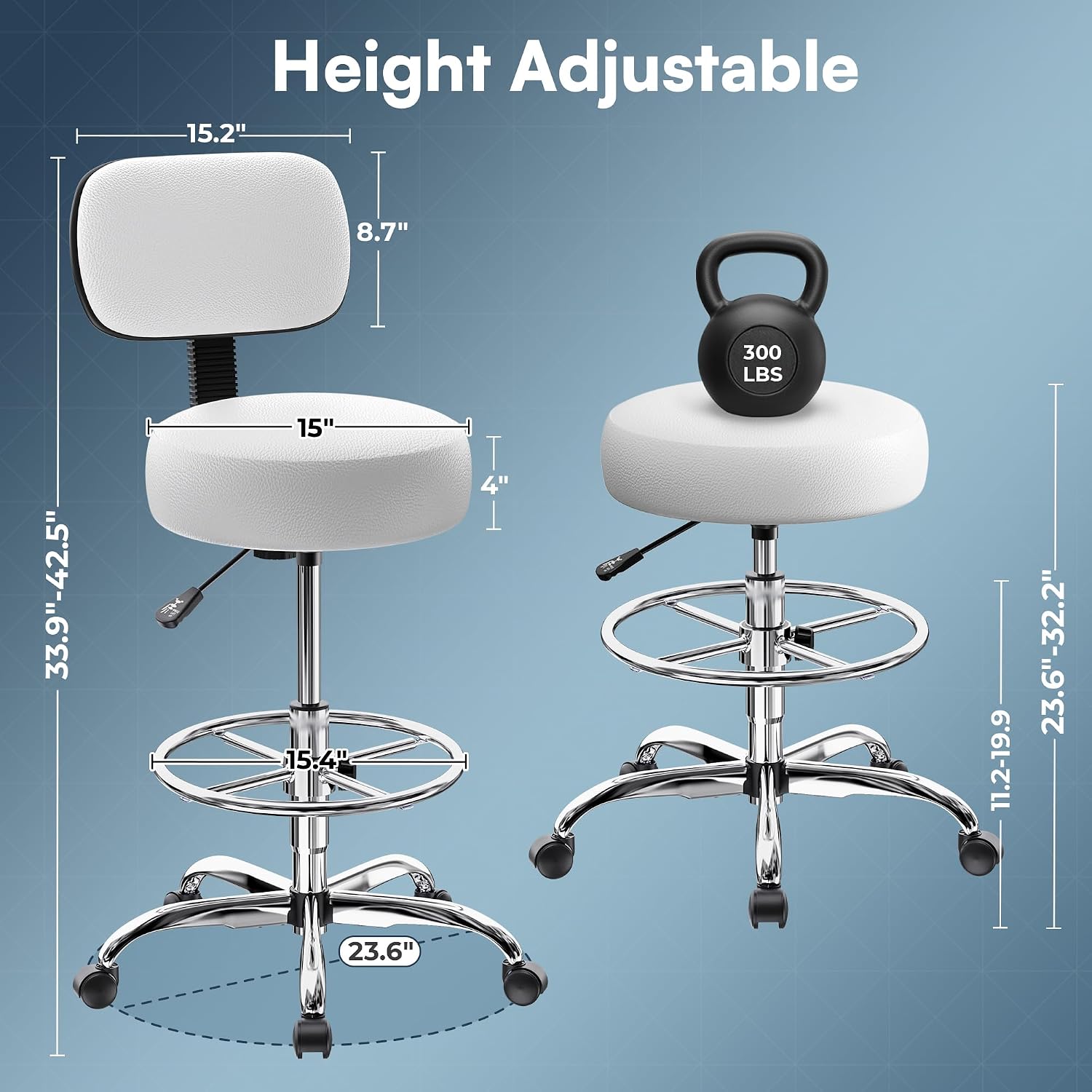 등받이가 있는 SUPERJARE 제도용 의자, 조절 가 - Office Footrest Cushion 리뷰 및 가격