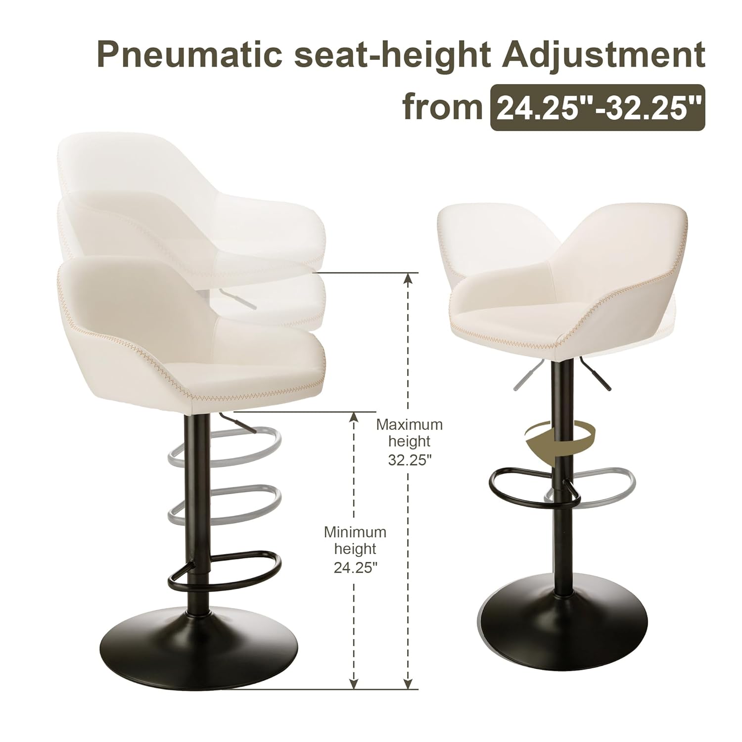 3피스 펍 테이블 & 회전식 PU 바 스툴 세트, 높이 - Office Furniture For Small Spaces 리뷰 및 가격