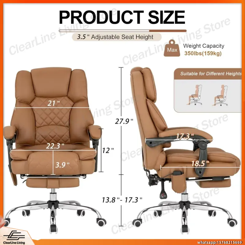 온열 마사지 기능이 있는 사무실 의자, 90-135도  - Office Footrest Cushion 리뷰 및 가격