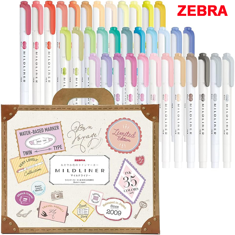 얼룩말 25/35 색상 Mildliner 형광펜 세트  - Zebra Pen Mildliner 리뷰 및 가격