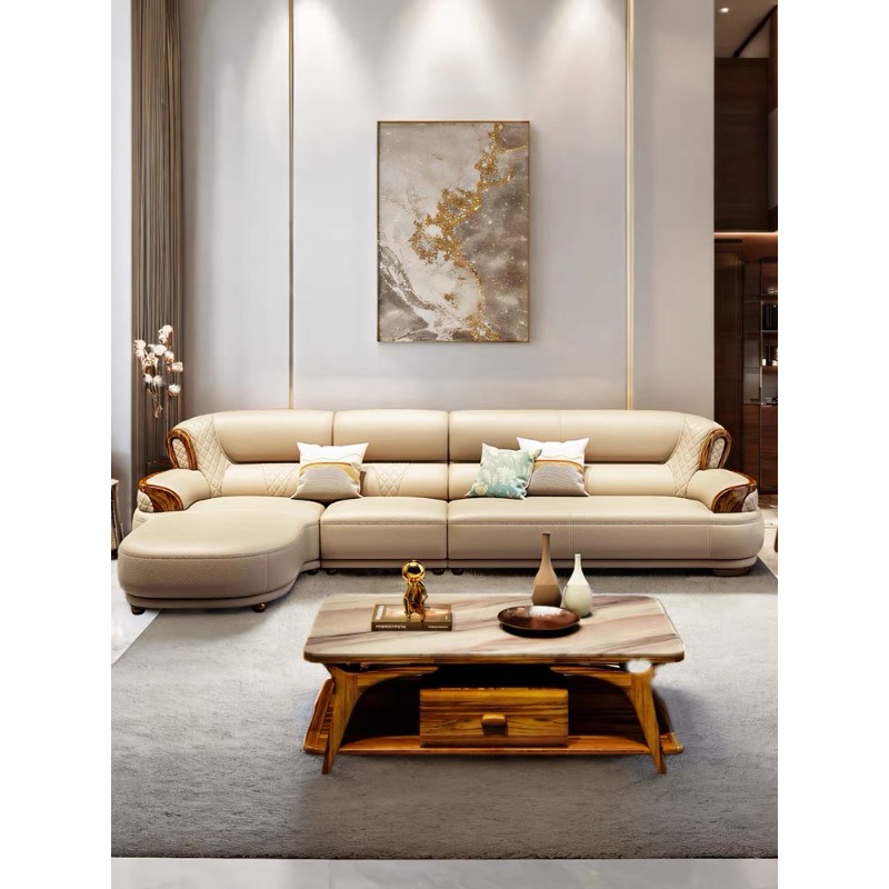 새로운 중국식 흑단 가죽 소파 코너 첫 번째 레이어 소 - Office Furniture Luxury 리뷰 및 가격