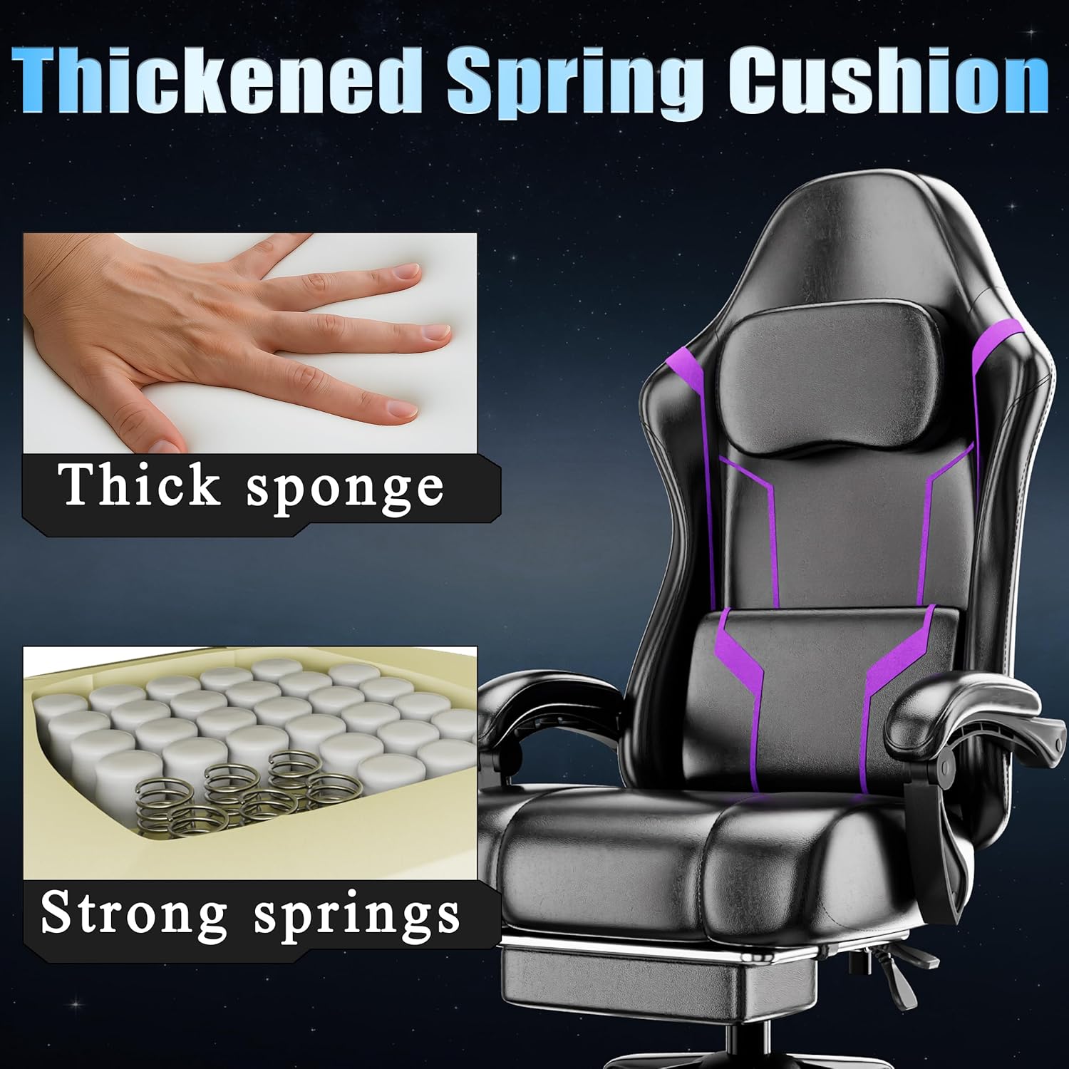 포켓 스프링 쿠션과 발판이 있는 인체공학적 게이밍 의자 - Office Footrest Cushion 리뷰 및 가격