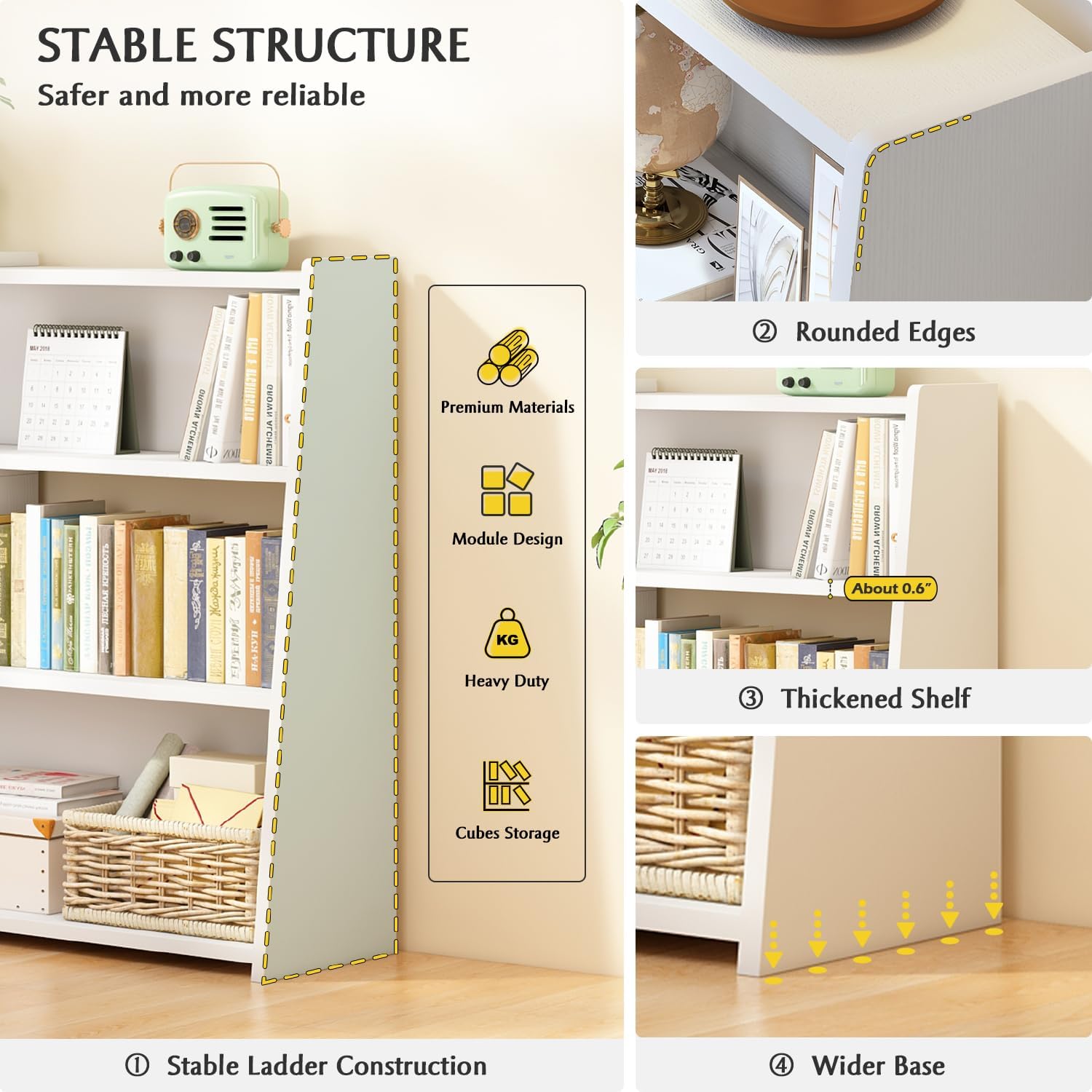 3단 확장형 원목 책장, 낮은 사다리형 책꽂이, 큐브  - Office Furniture For Small Spaces 리뷰 및 가격