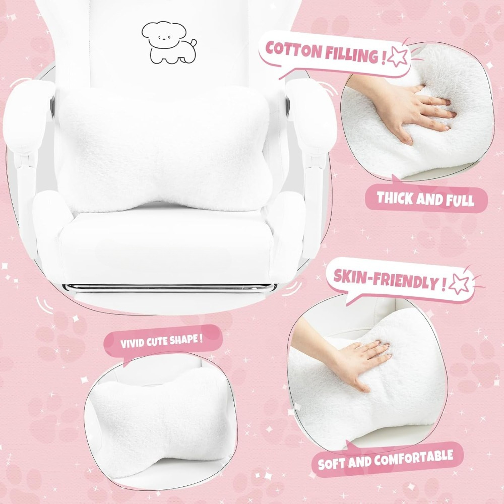 요추 쿠션과 장식용 귀가 있는 귀여운 게임 의자, 발판 - Office Footrest Cushion 리뷰 및 가격
