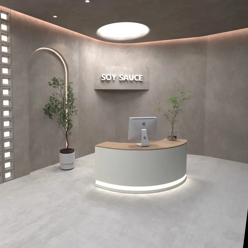 곡선형 데스크 테이블, 미적 감각을 위한 계산대, 뷰티 - Office Furniture Bali 리뷰 및 가격