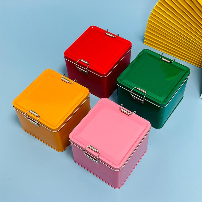 정사각형 양철 쿠키 통 뚜껑이 있는 방진 홈 키친 데스 - Locker Storage Metal 리뷰 및 가격