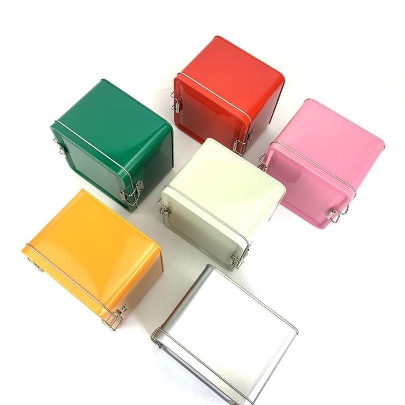 정사각형 양철 쿠키 통 뚜껑이 있는 방진 홈 키친 데스 - Locker Storage Metal 리뷰 및 가격