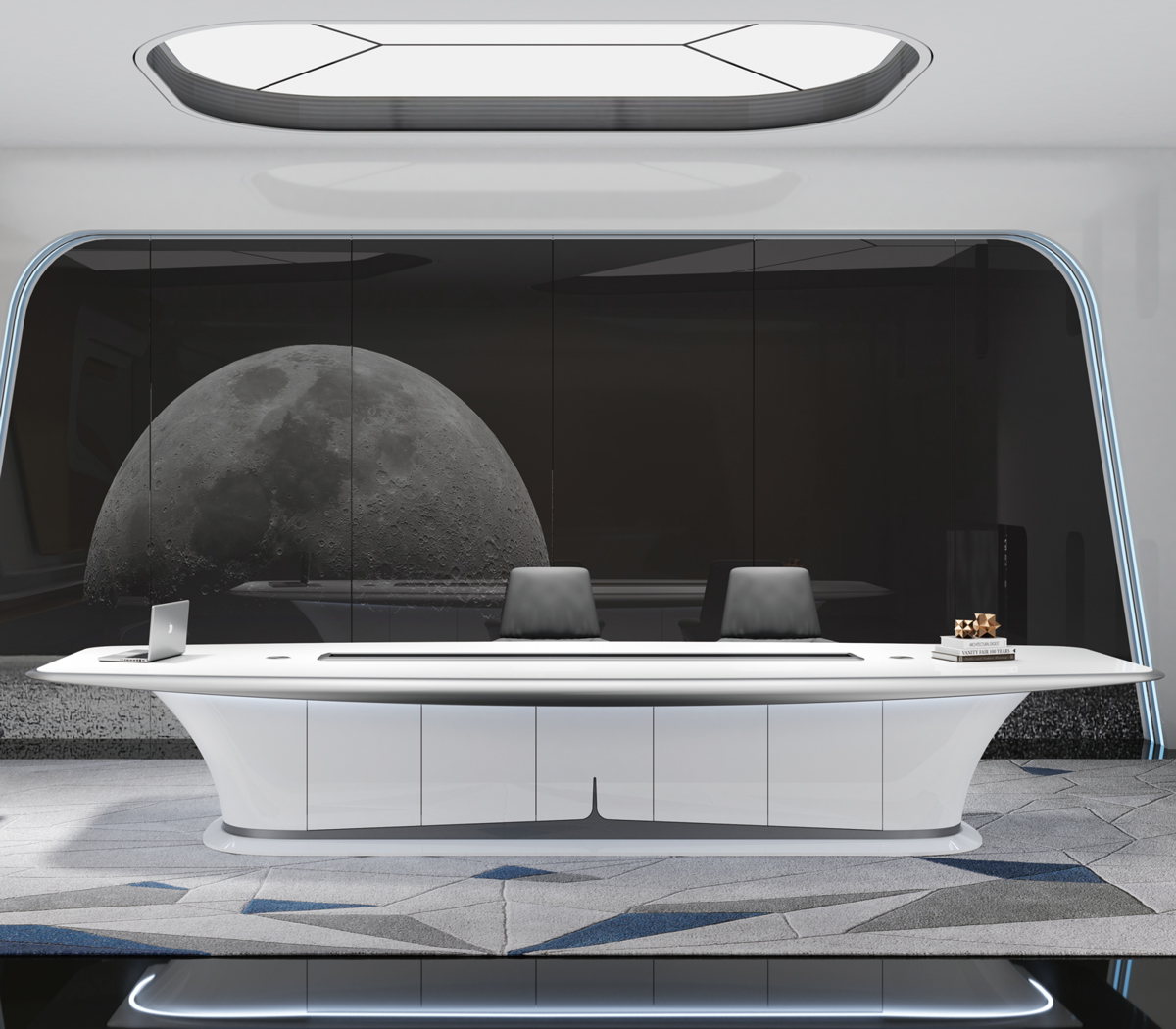 프리미엄 현대식 원목 화이트 SF풍 LED 회의 테이블 - Office Furniture Luxury 리뷰 및 가격