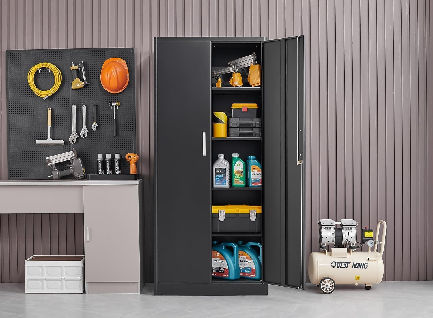 조절 가능한 선반이 있는 금속 보관 캐비닛, 문과 선반 - Locker Storage Metal 리뷰 및 가격