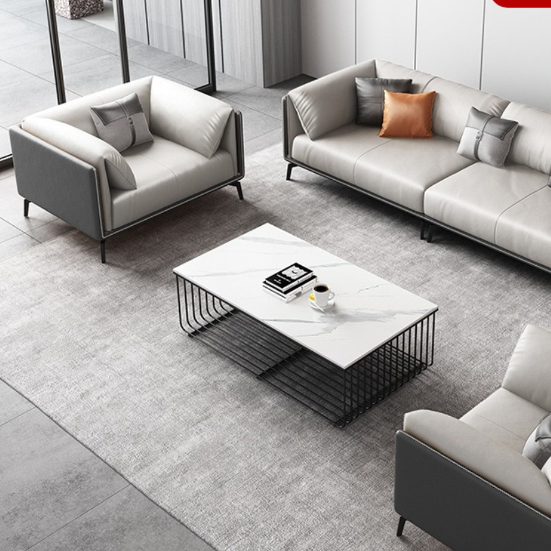 소가죽 비즈니스 오피스 소파 리셉션 거실 심플 오피스  - Office Furniture Luxury 리뷰 및 가격
